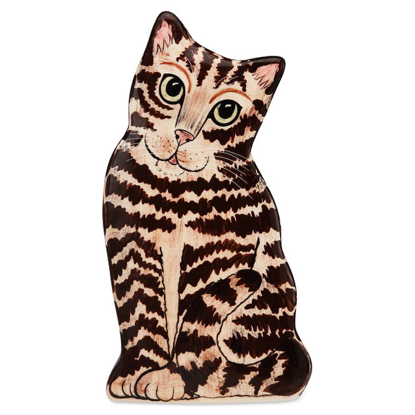 Brown Tabby 8.5" Cat Shape Vase 45559