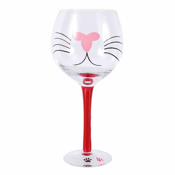 Cat Kitty Face 18oz Wine Glass 40233