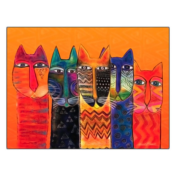 Laurel Burch Cats with Long Necks Blank Card 17048