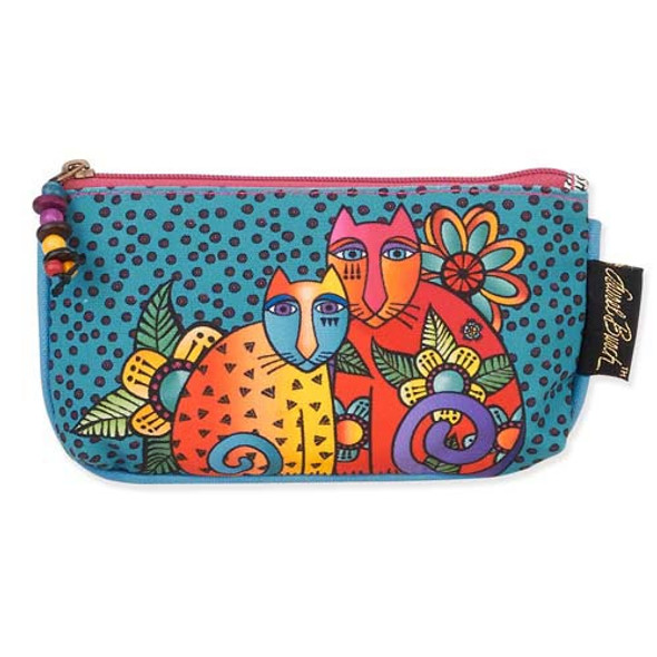 Laurel Burch Three in One 3 in 1 Cosmetic Bag Feline Clan Cat Dots Small
