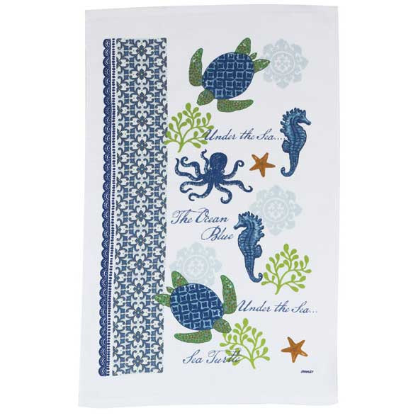 Sea Turtle and Seahorse Kitchen Terry Towel - R2500