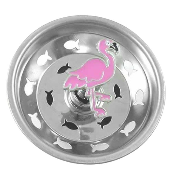 Pink Flamingo Kitchen Sink Strainer - Stainless Steel - 15SS