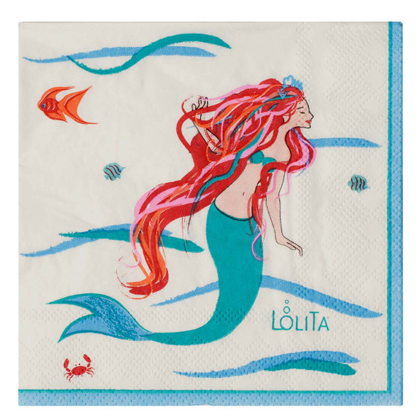 Mermaid Beverage Paper Cocktail Napkins Pk of 20 by Lolita - TW4-16257