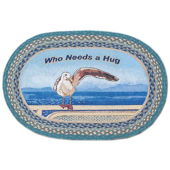 "Who Needs A Hug" Oval Patch Rug by Earth Rugs 20"x30" OP-467