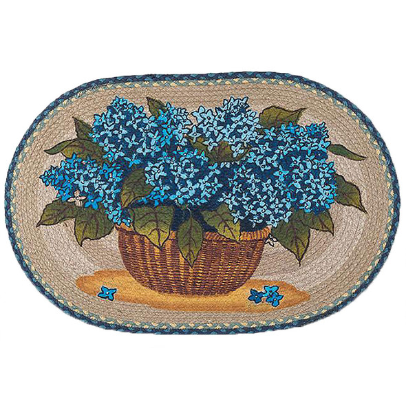 Blue Hydrangea Rug 20"x30" by Earth Rugs