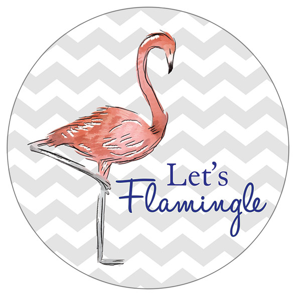 Lets Flamingle Pink Flamingo- Stone Car Coaster