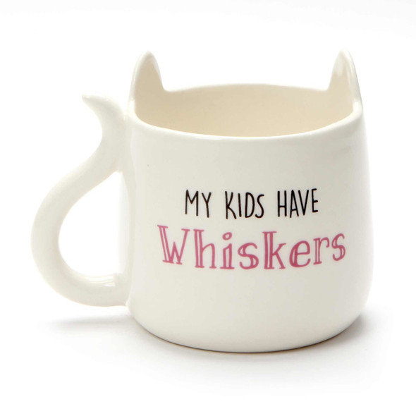 White Cat Mug - My Kids Have Whiskers - Back