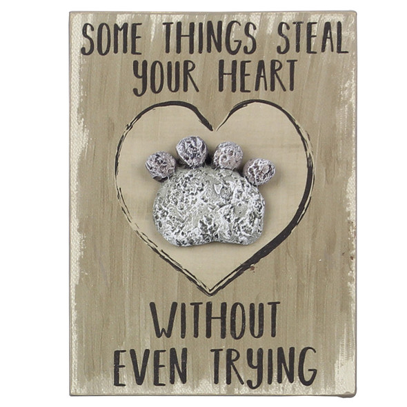 Pet Wood Pebble Art Sign - Some things steal your heart - 18174B