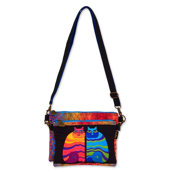 Laurel Burch Rainbow Felines Two Piece Crossbody Tote – LB6551G