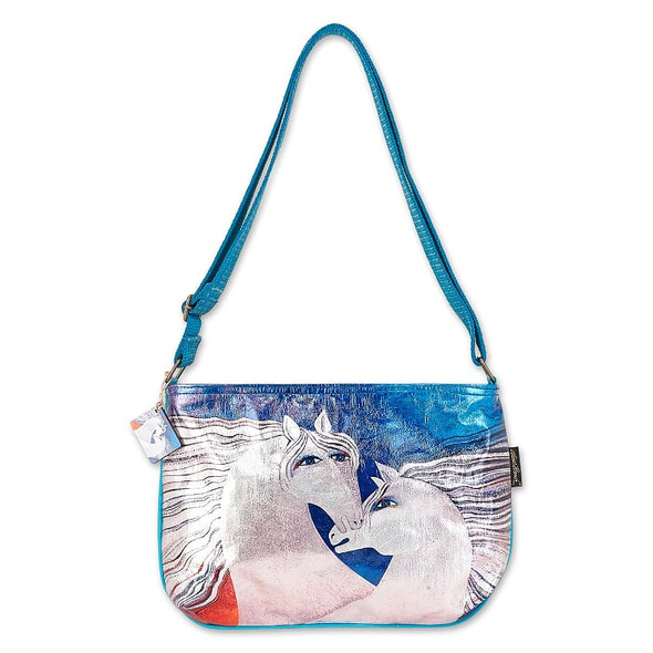 Laurel Burch Foil Ivory Mares 14x10 E/W Crossbody Tote – LB6651 Laurel Burch Foil Ivory Mares 14x10 E/W Crossbody Tote – LB6651