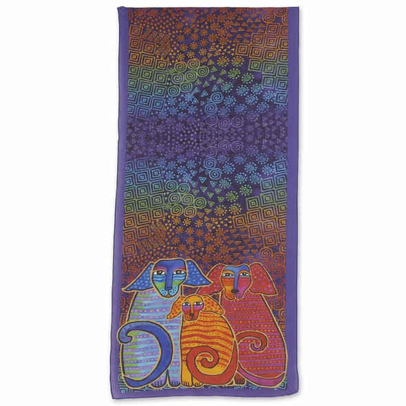 Laurel Burch Doggie Family Scarf – Modal and Silk – LBS217
