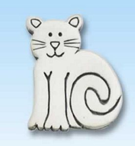 Cat Sitting Pewter Pin - 2541CP