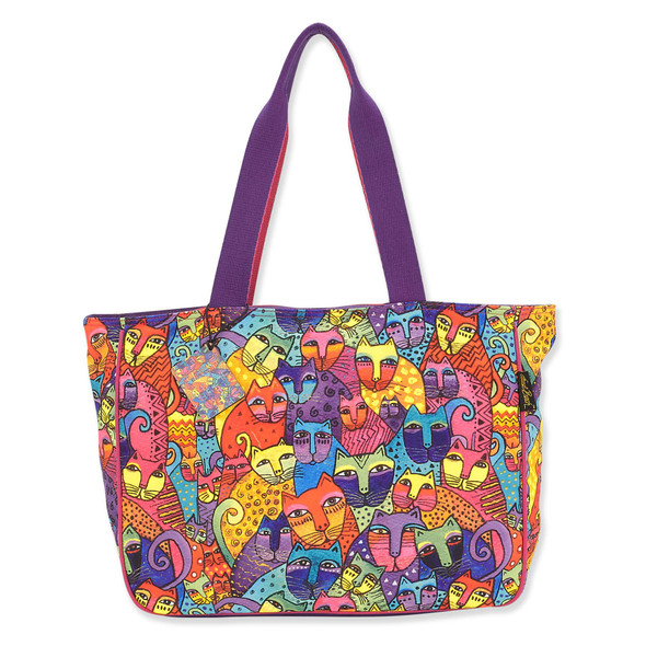 Laurel Burch Feline Tribe Canvas Shoulder Tote LB8120