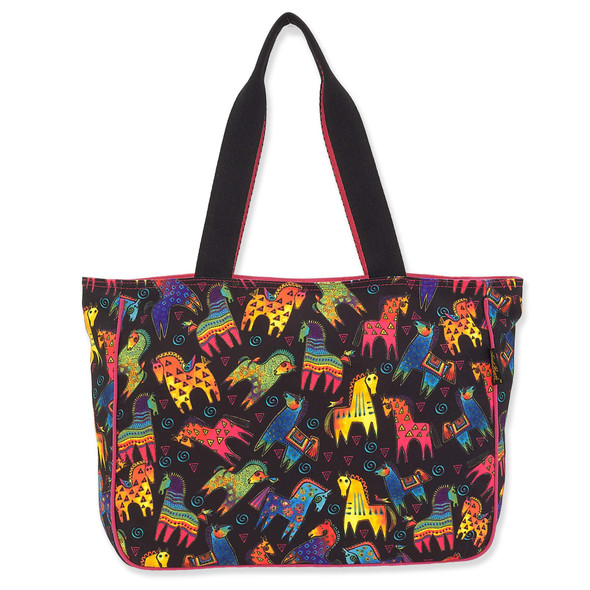 Laurel Burch Colorful Mares Canvas Shoulder Tote – LB8240