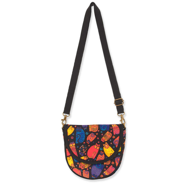 Laurel Burch Feline Friends Canvas Flapover Crossbody Tote – LB8231B