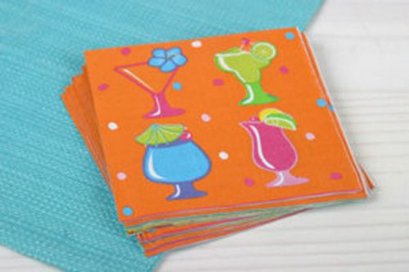 Tropical Drinks Paper Cocktail Napkins - 53419