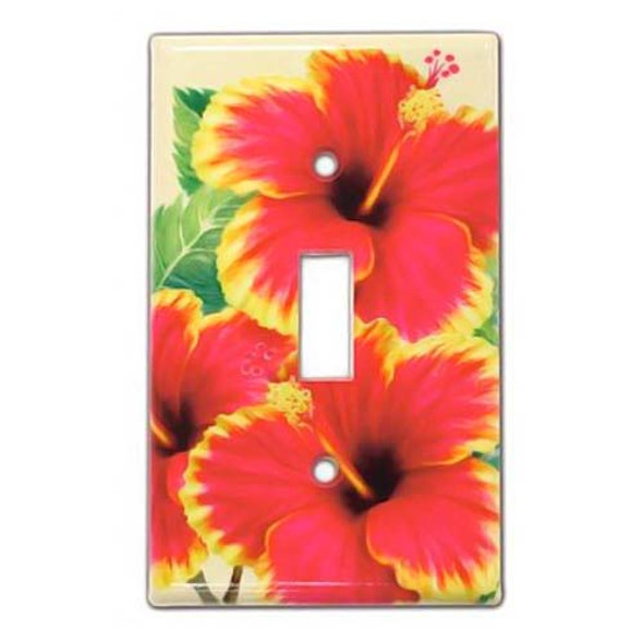 Red and Yellow Hibiscus Light Switch Cover 19253000