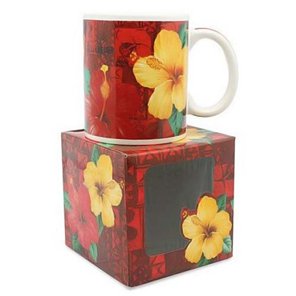 Hibiscus Ceramic 10oz Mug in Gift Box Red 80497000