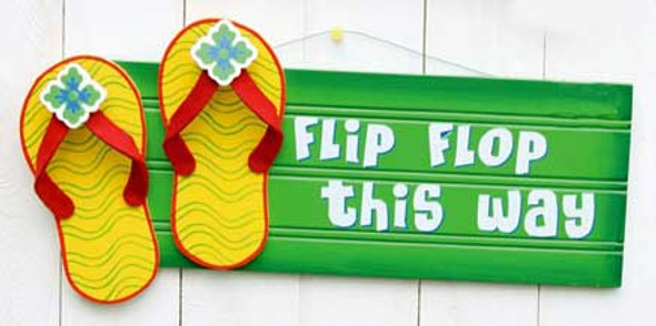 Flip Flop This Way Wood Sign 31134G