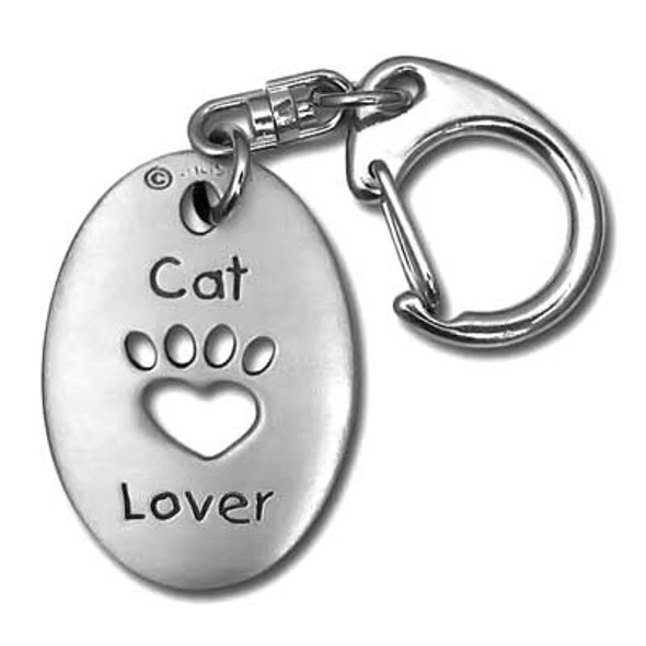 Cat Lover Pewter Key Chain 3430KT