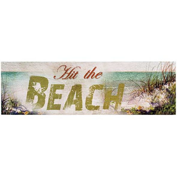 Large Wooden Wall Sign - "Hit the Beach" - 69115C