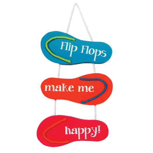 Flip Flops Happy Wooden Sign - 60339-OR