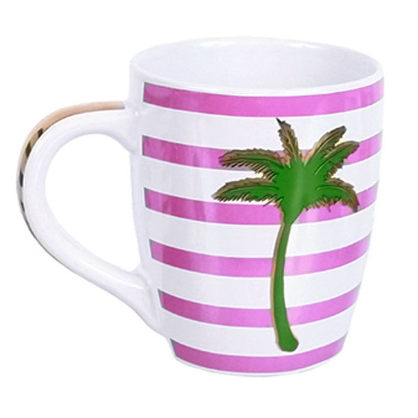 Palm Tree Stripe Jumbo Mug Pink 24oz - 60653P