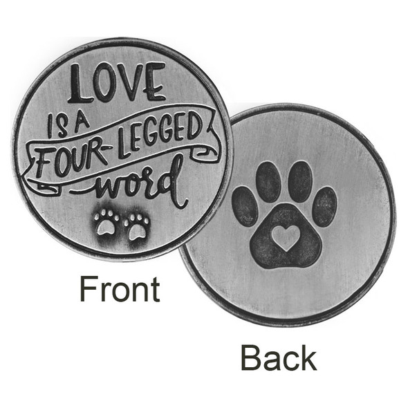 Love is a four legged word Paw Print Memory Token