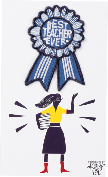 Teacher Gift + Card - Best Teacher Ever - Patch - 38652