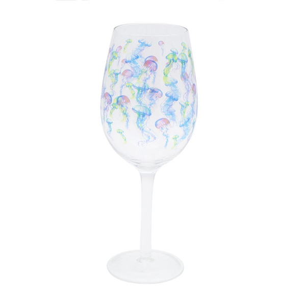 Jellyfish Colorful 16oz Wine Glass - 11294