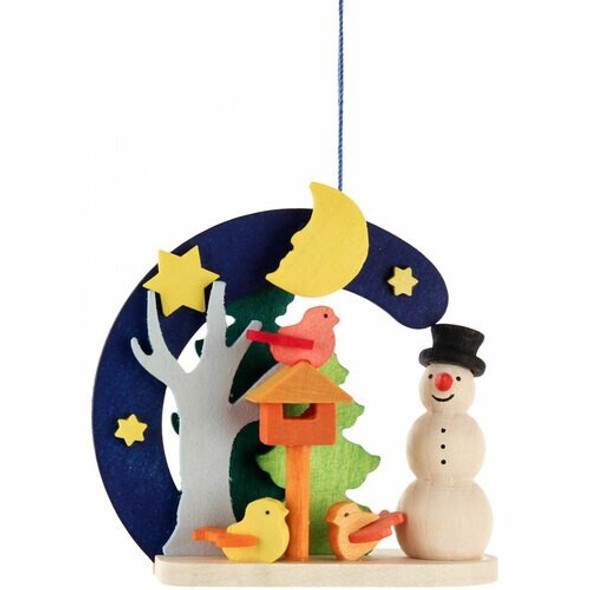 Snowman Birdhouse Christmas Wooden Ornament