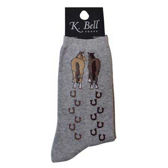 Horses Walking Heather Gray Socks 61553HG