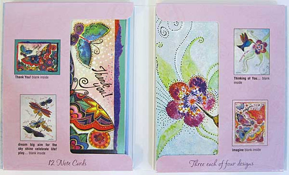 Flights of Fancy Laurel Burch Note Cards - 12 cards 4 Designs ASN34674 Flights of Fancy Laurel Burch Note Cards - 12 cards 4 Designs ASN34674