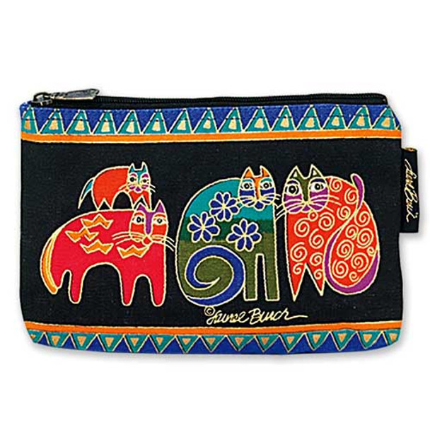 Laurel Burch Cotton Canvas Cosmetic Bag "Tasai Cats" - LB2090F