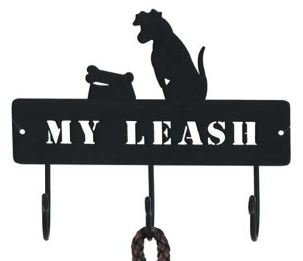 Metal Art Wall Triple Hook Panel "My Leash" - 11940