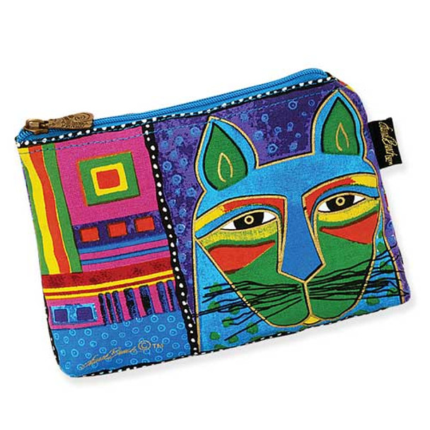 Laurel Burch Whiskered Cats Cosmetic Bags Blue Green LB5321D