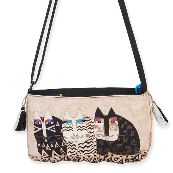 Laurel Burch Feline Crossbody Bag Ivory Creme