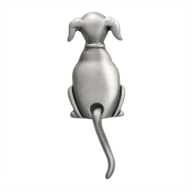 Dog Swinging Tail Pin Pewter 1044CP