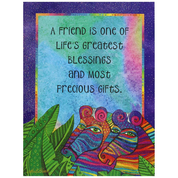 Laurel Burch Friendship Card - Dream a Dream Zebras : Front View