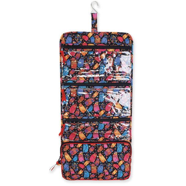 Laurel Burch Multi Feline Cats Quilted Toiletry Organizer Bag LB6314