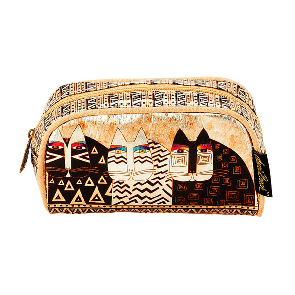 Laurel Burch Feline Ancestral Cats Foil Cosmetic Bag LB6210B