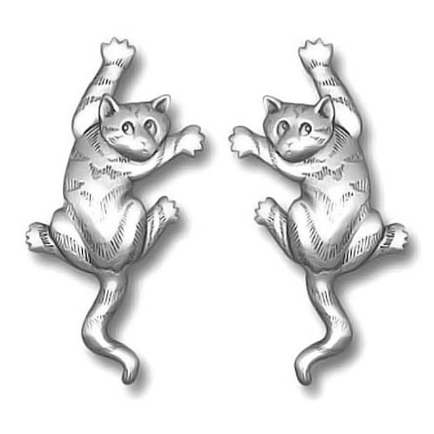 Cat Climbers Pewter Earrings 1023EP