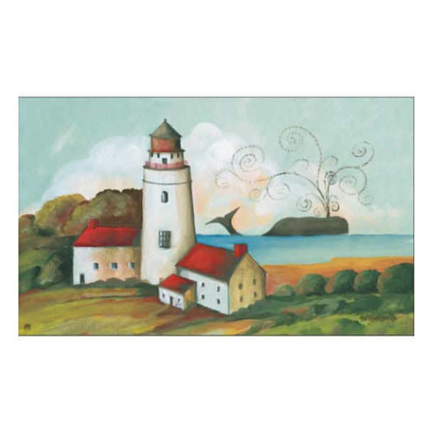 Whale Lighthouse Beach Floor Mat - 18" x 30" - 18910