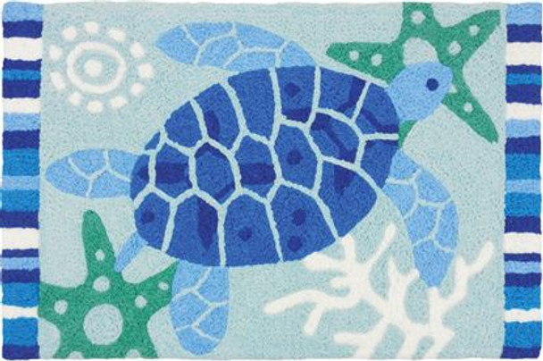 Blue and Green Sea Turtle Floor Accent Rug - JB-SZ017