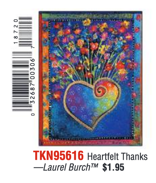 Laurel Burch Heartfelt Thanks - Thank You Card - 95616