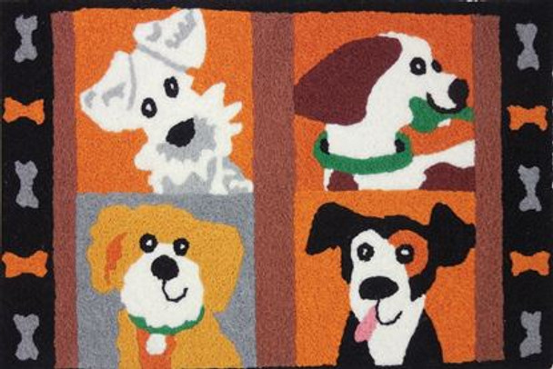 Four Friendly Pups - 21 x 33 - Washable Floor Rug JB-SFG001