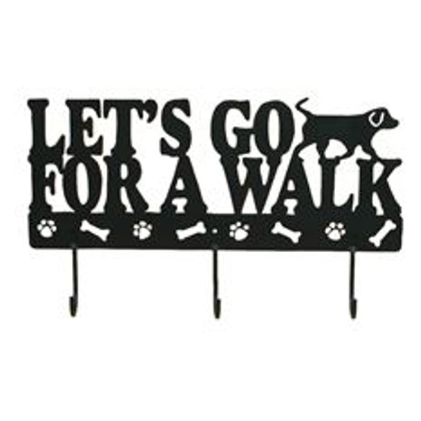 Metal Art Wall Triple Hook Panel "Lets Go for a Walk" - 53933