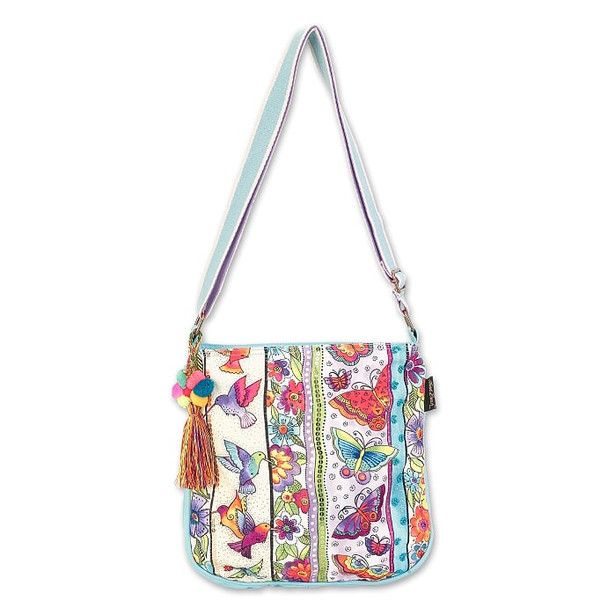 Laurel Burch Butterfly Floral 12x11 N/S Crossbody Tote – LB7052
