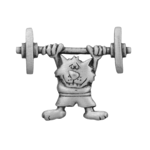 Cat Lifting Weight Lapel Pin - 2411CP