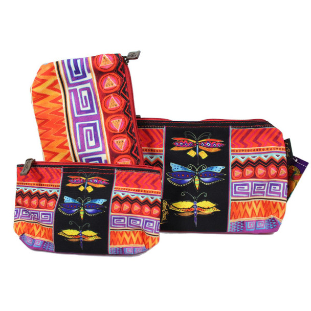 Laurel Burch Colorful Dragonfly Cosmetic Bag Set